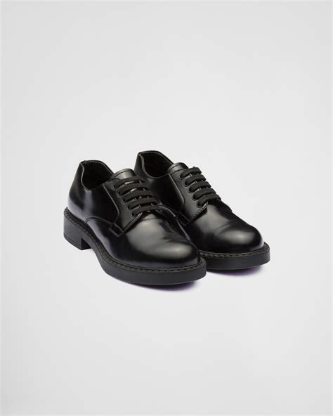 stivali derby prada|Black Brushed Leather Derby Shoes .